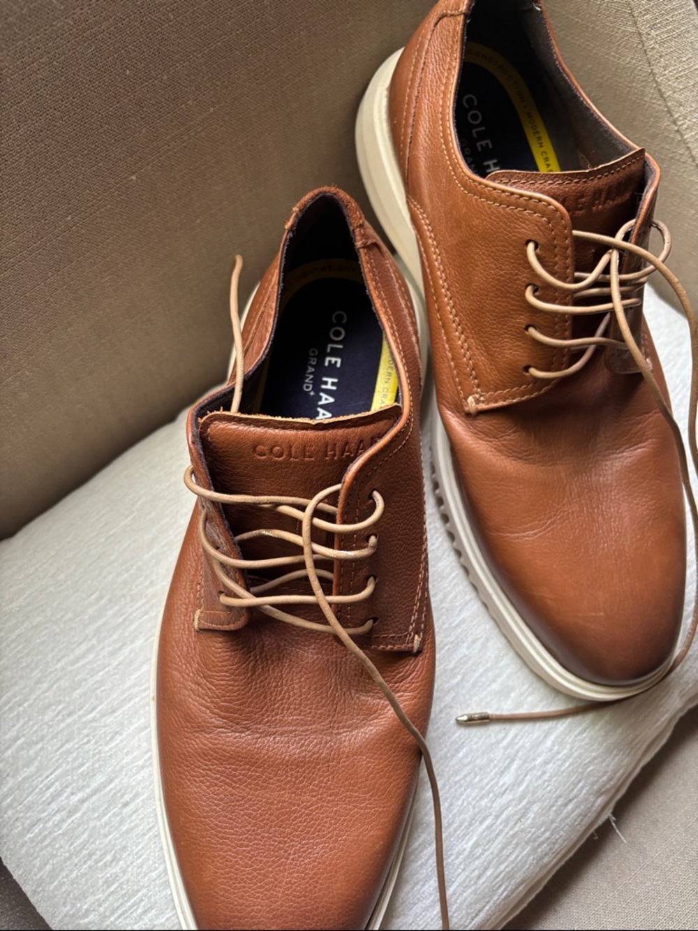 Cole Haan Men's Cognac Leather Derby Shoes